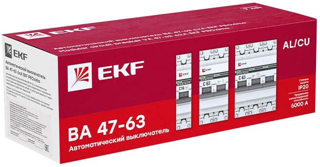 Выключатель автоматический EKF ВА 47-63 3P 6А (C) 6kA mcb4763-6-3-06C-pro