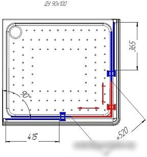 Душевой уголок Radomir 90x100 L 1-03-1-1-0-1211 (матовое стекло)
