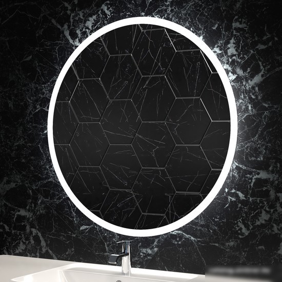 Пекам Зеркало LED Ring-100x100scl (сенсор на прикосновение/часы)