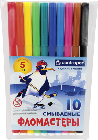 Фломастеры Centropen Пингвины 7790 1086 (10 цв)