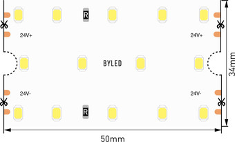 Светодиодная лента Byled BLS2835-280-24-25-WW-LUX
