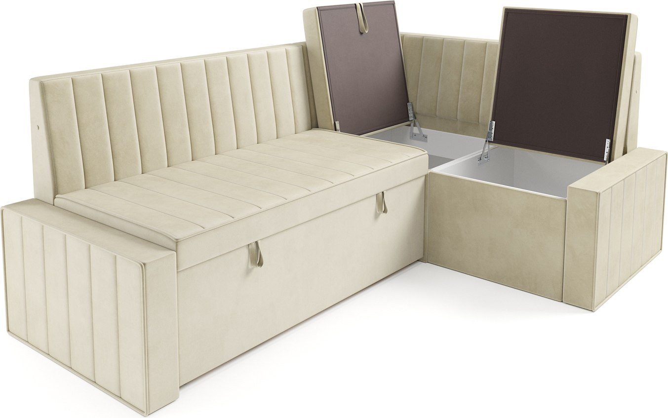 Угловой диван Мебель-АРС Вермут 211x83x141 M11-23-4 (бежевый Star Velvet 6 Light Beige)