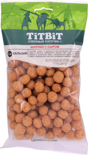 Лакомство для собак TiTBiT Золотая коллекция. Шарики с сыром 95 г