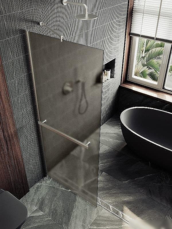 Душевая стенка MaybahGlass 99x195 MGD-1460-5ш (бронзовое матовое стекло/хром матовый)