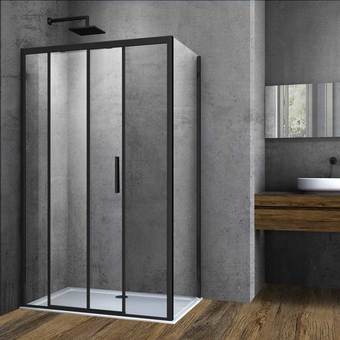 Душевой уголок Vincea Soft VSR-3SO9012CLB (черный/прозрачное)