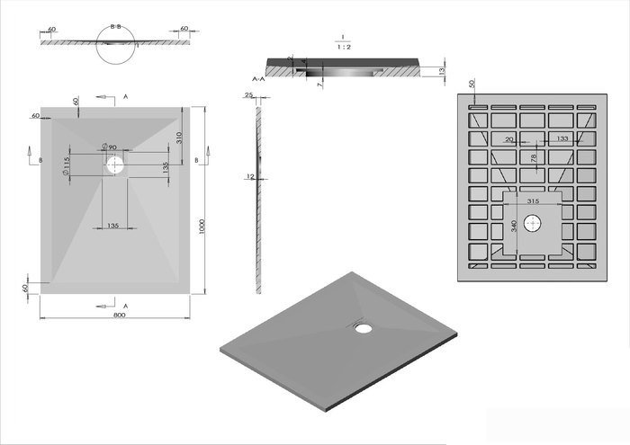 Душевой поддон Vincea VST-4SR8010A 100x80