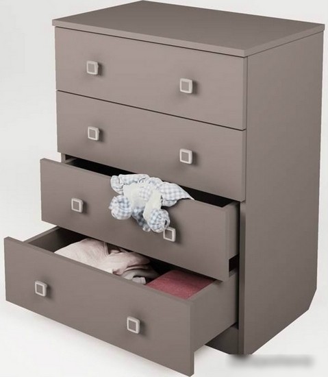 Комод Polini Kids Simple c 4 ящиками (серый)