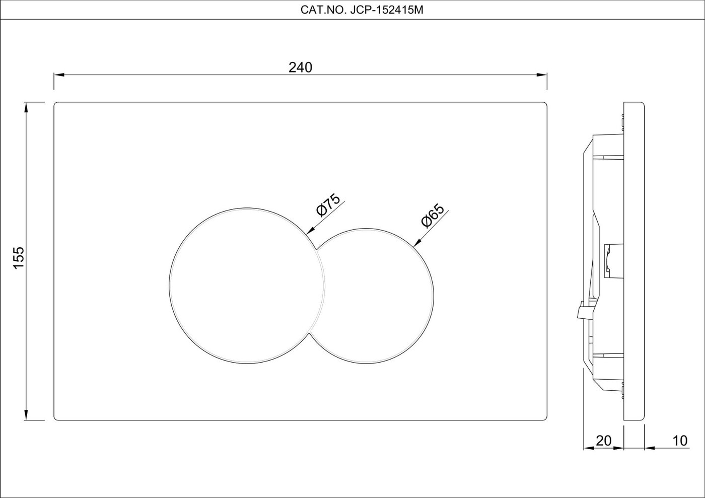 Панель смыва Jaquar Plate Opal JCP-CHR-152415