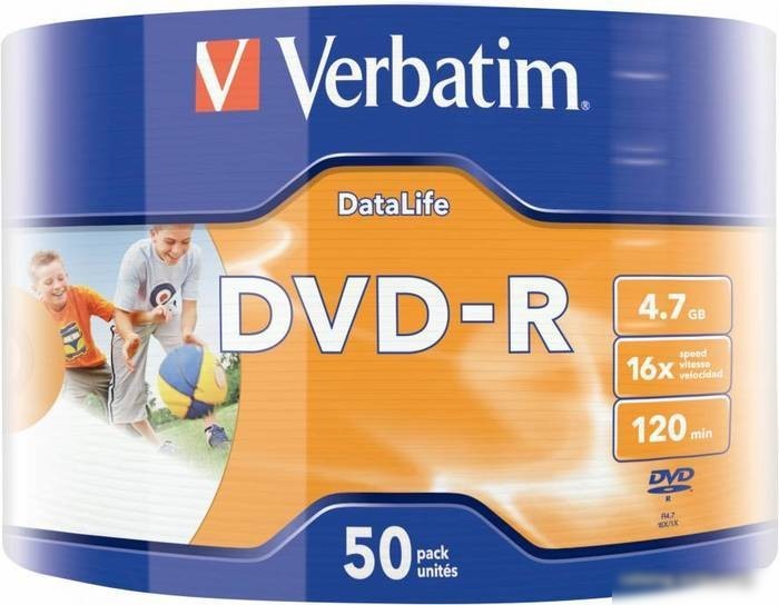 DVD-R диск Verbatim 4.7Gb 16x 43793 (50 шт)
