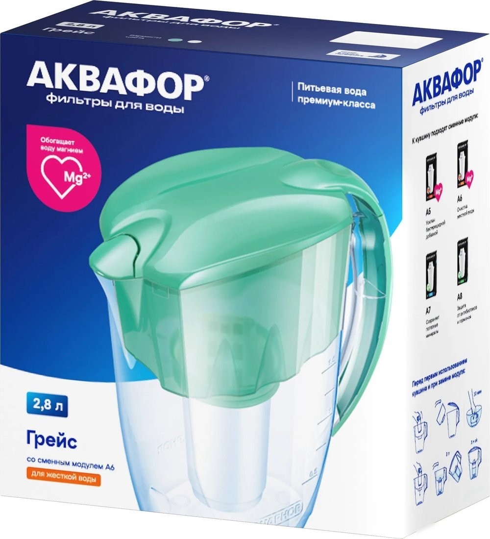 Кувшин АКВАФОР Грейс P80A6N (мятный)