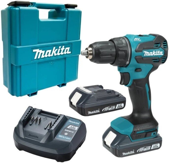 Дрель-шуруповерт Makita LXT Basic DDF490WVE (с 2-мя АКБ, кейс)