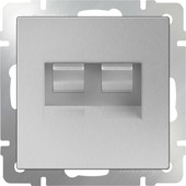 Розетка телефонная Werkel WL06-RJ11+RJ45 (серебряный)
