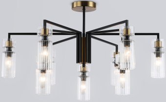 Подвесная люстра Ambrella LH56117/9 BK/BS/CL (черный/латунь/прозрачный)