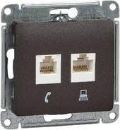 Розетка телефонная Schneider Electric Glossa GSL000885 (шоколад)
