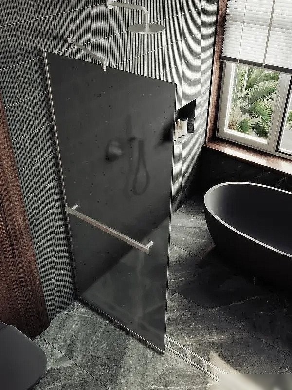 Душевая стенка MaybahGlass 99x195 MGD-1462-5у (графитовое матовое стекло/хром матовый)