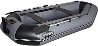 Гребная лодка Vivax К280Т с полом-сланью (без киля, серый/черный)