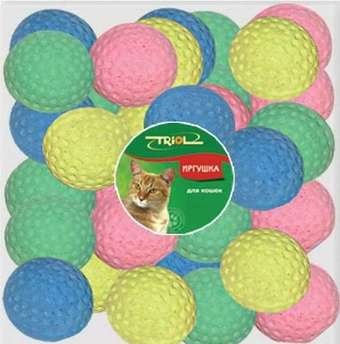 Игрушка для кошек Triol Мяч для гольфа 03T d 4 см 60 штук