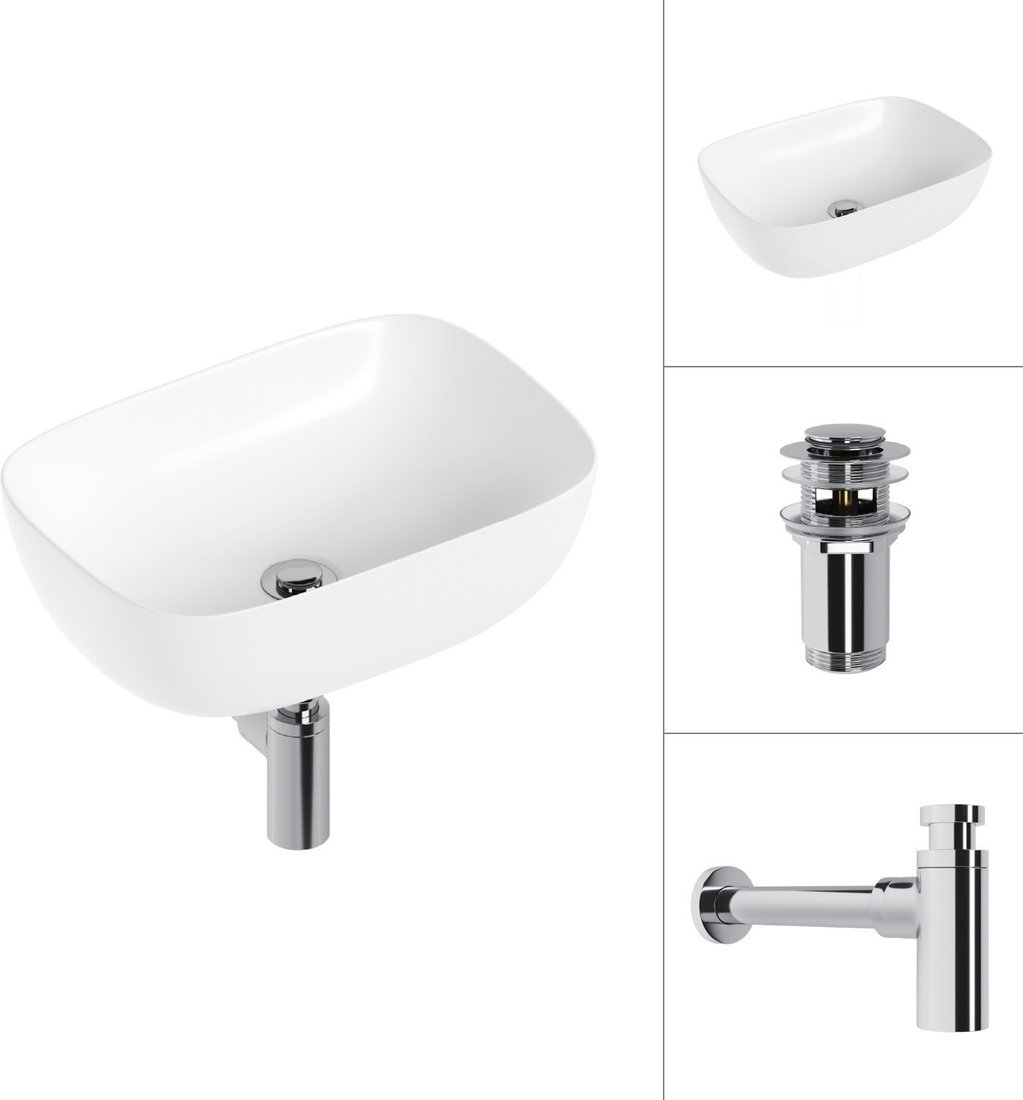 Умывальник Lauter 21493A + клапан 21190CH + сифон 21635CH (хром)