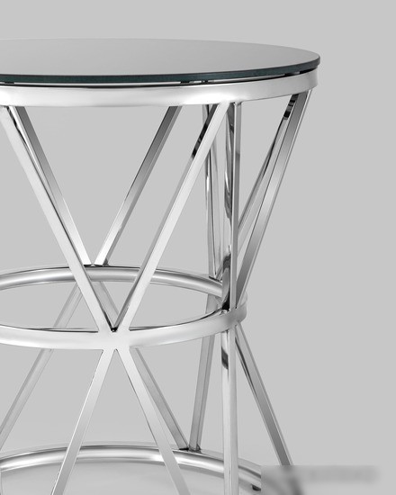 Журнальный столик Stool Group Вива 50x50 EET-080 (стекло черное/сталь серебристый)