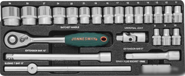 Набор торцевых головок Jonnesway S04H4724S 24 предмета