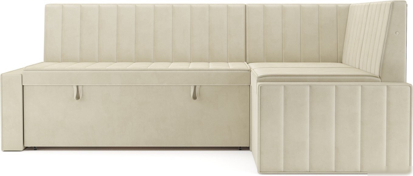 Угловой диван Мебель-АРС Вермут 211x83x141 M11-23-4 (бежевый Star Velvet 6 Light Beige)