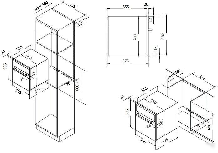 Электрический духовой шкаф Evelux EO 612 EB