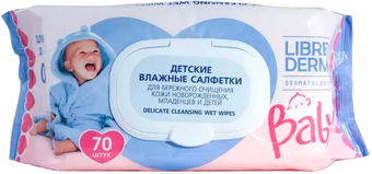 Влажные салфетки Librederm Baby Для бережного очищения кожи (70 шт)