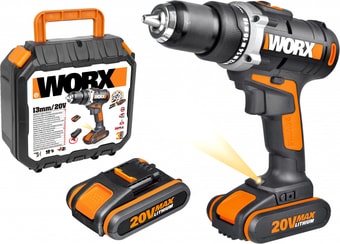 Дрель-шуруповерт Worx WX183.1 (с 2-мя АКБ, кейс)
