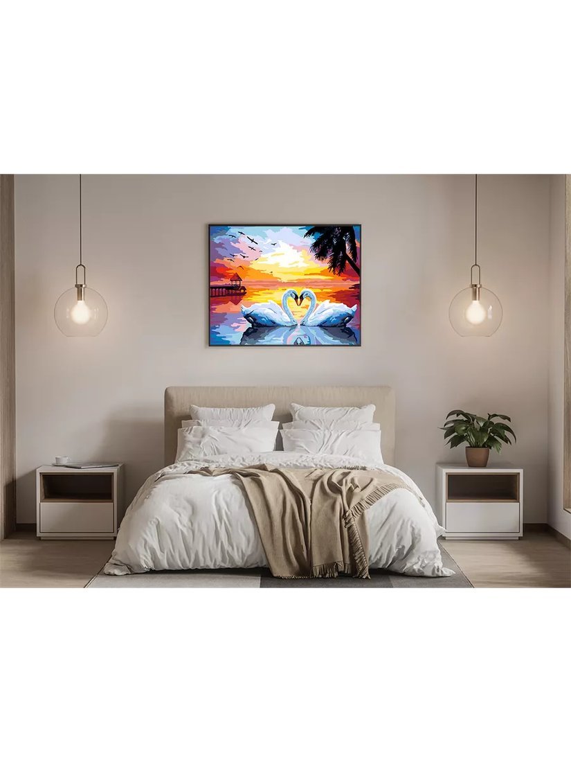 Картина по номерам PaintLine Влюбленные лебеди PL-00296