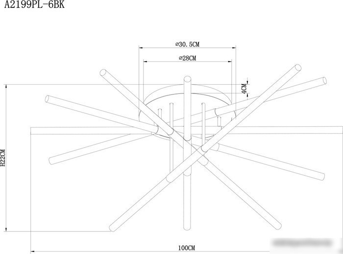 Люстра средней высоты Arte Lamp Fernando A2199PL-6BK