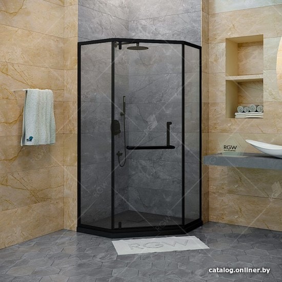 Душевой уголок RGW HO-084B 90x90 (черный/прозрачное стекло)
