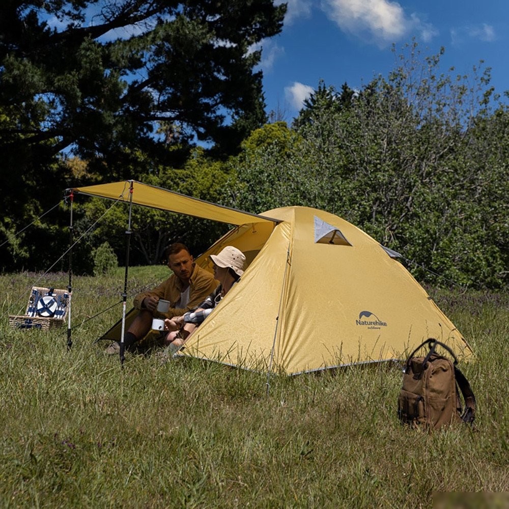 Кемпинговая палатка Naturehike P-Series NH18Z033-P 210T/65D (серый/голубой)