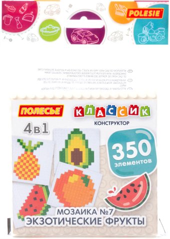 Конструктор Полесье Классик Мозаика №7 экзотические фрукты 73201 (350эл)
