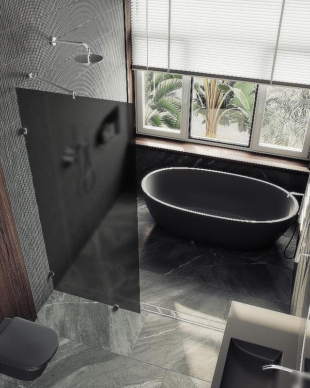 Душевая стенка MaybahGlass 99x195 MGD-273-4 (графитовое матовое стекло/хром глянцевый)