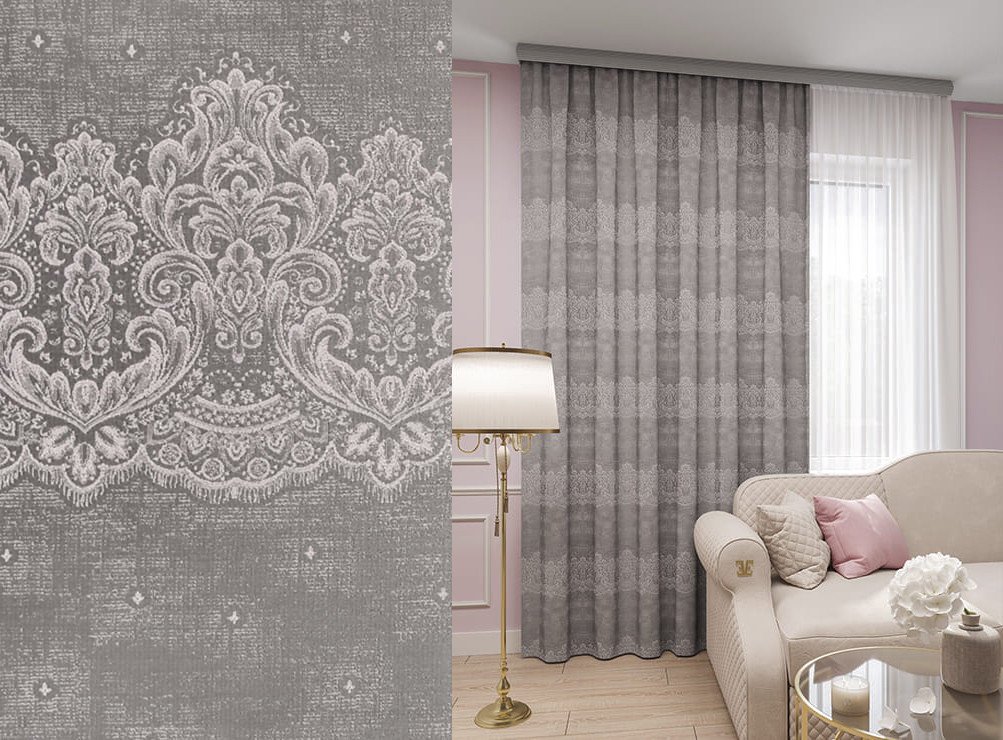 Штора Legrand Амелия 180x260 58 081 936 (серо-розовый)