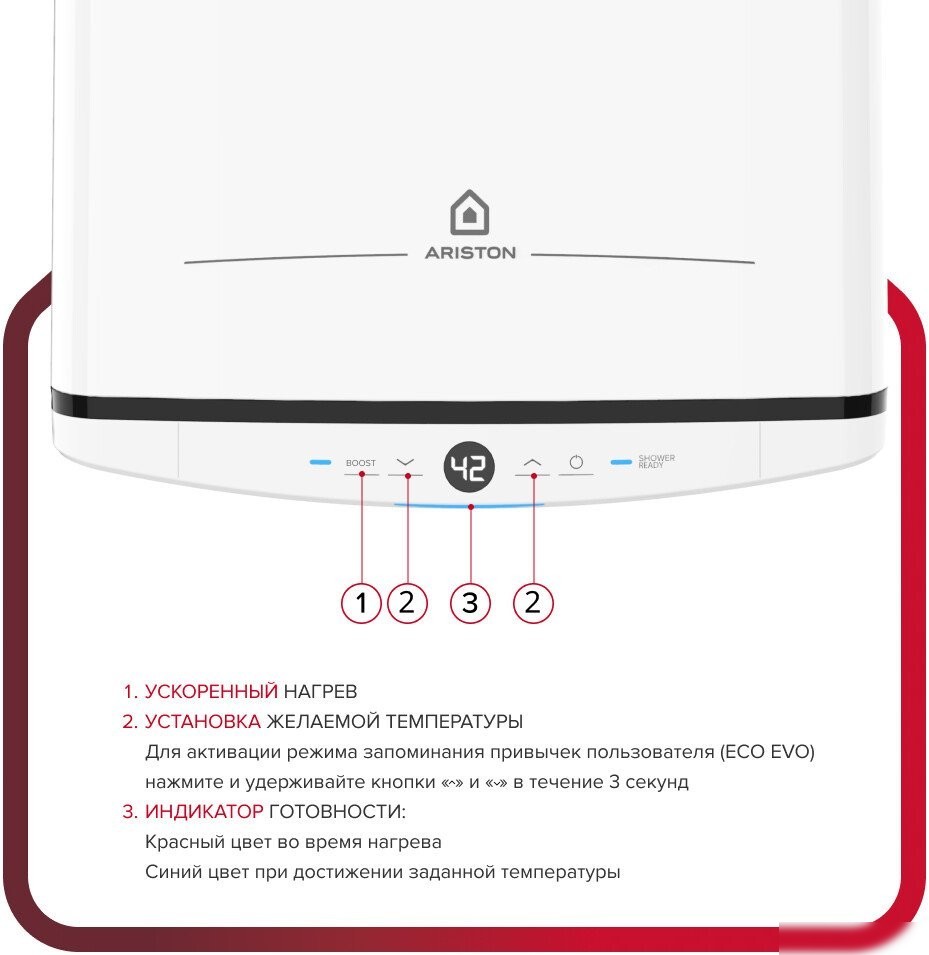 Накопительный электрический водонагреватель Ariston Velis Tech Abse Dry 50