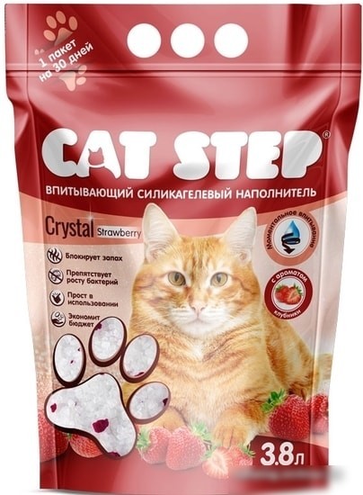 Наполнитель Cat Step Crystal Strawberry 3.8 л