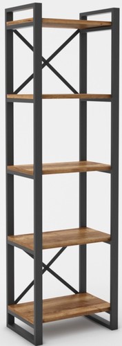 Стеллаж Hype Mebel Стандарт 80x200 (черный/дуб галифакс олово)