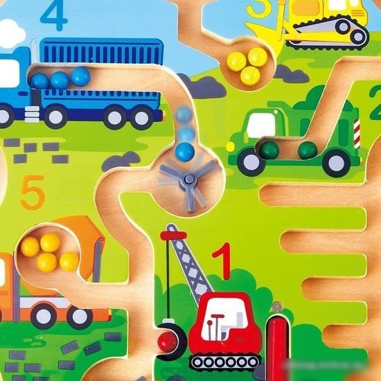 Развивающая игрушка Hape Лабиринт с шариком Транспорт E1713_HP