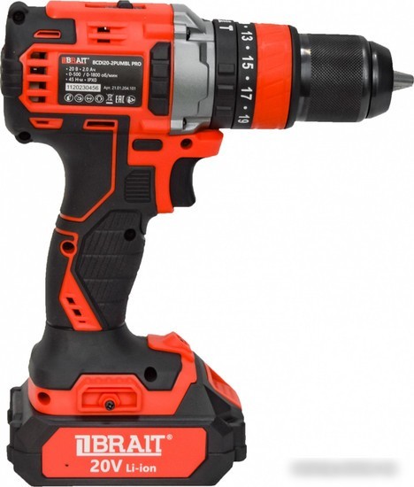 Ударная дрель-шуруповерт Brait BCDI20-2PUMBL PRO (с 1-м АКБ, кейс)