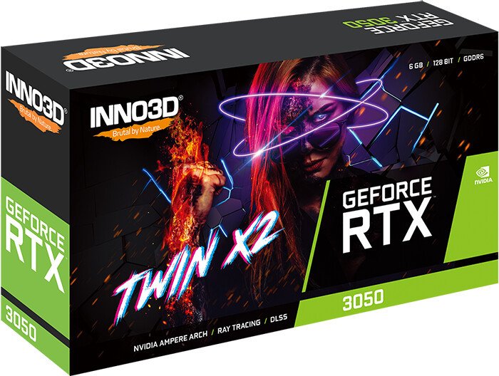 Видеокарта Inno3D GeForce RTX 3050 Twin X2 6GB N30502-06D6-1880VA60
