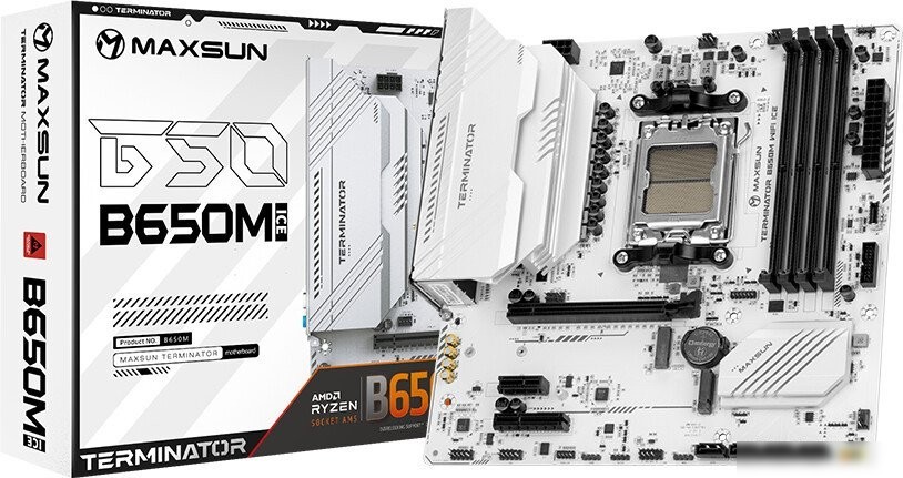 Материнская плата Maxsun Terminator B650M WiFi Ice