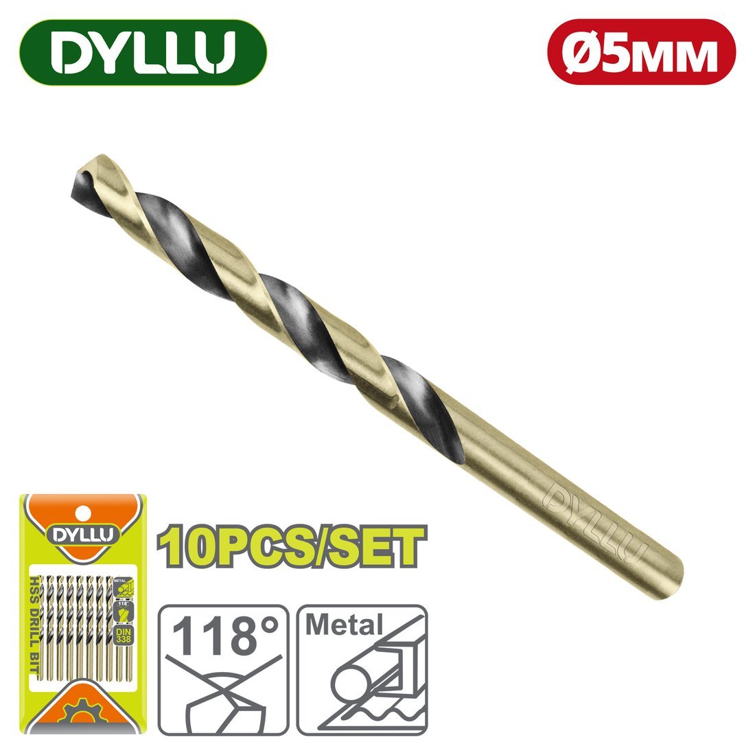 Набор сверл Dyllu DTTD89005 (10 шт)