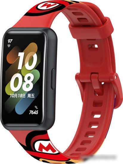 Ремешок Rumi силиконовый для Huawei Band 7 Super Mario