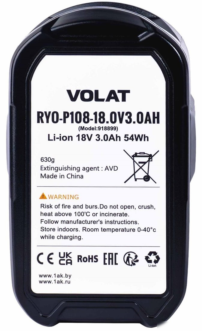 Аккумулятор VOLAT RYO-P108 (18В/3 Ah)