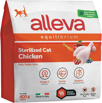 Сухой корм для кошек Alleva Equilibrium Sterilized Chicken 400 г