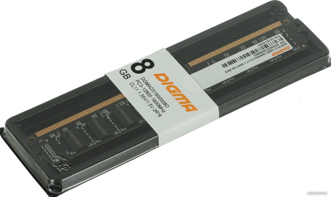 Оперативная память Digma 8ГБ DDR3 1600 МГц DGMAD31600008D
