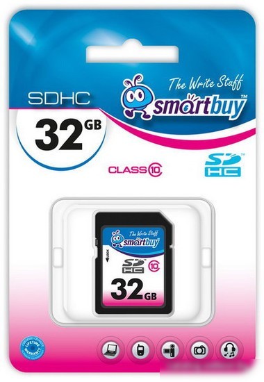 Карта памяти Smart Buy SDHC (Class 10) 32Gb (SB32GBSDHCCL10)