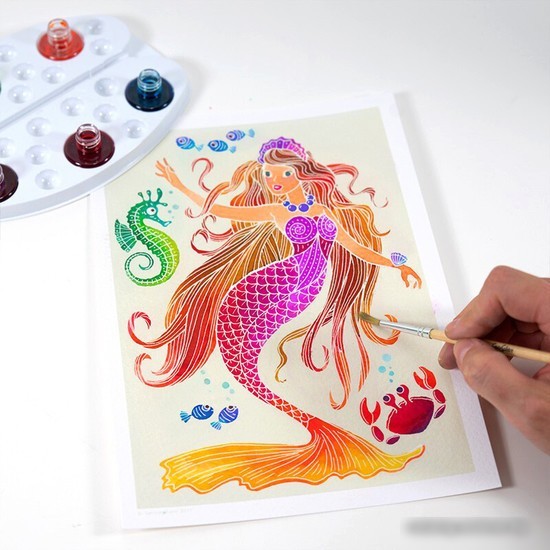 Набор для рисования SentoSphere Aquarellum Русалка 664