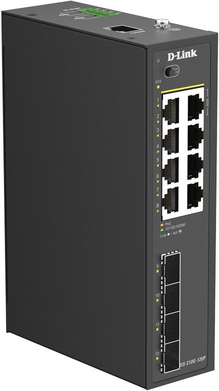 Управляемый коммутатор 2-го уровня D-Link DIS-210G-12UP/A1A
